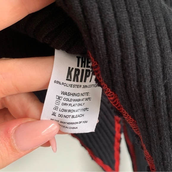 THE KRIPT set Kalki Leather Pants and Kamina sweater black red matrix - Picture 12 of 16